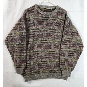 Progetto Mens Long Sleeve Sweater Pullover Made In Italy Size L Acrylic Wool